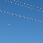 Moon with power lines