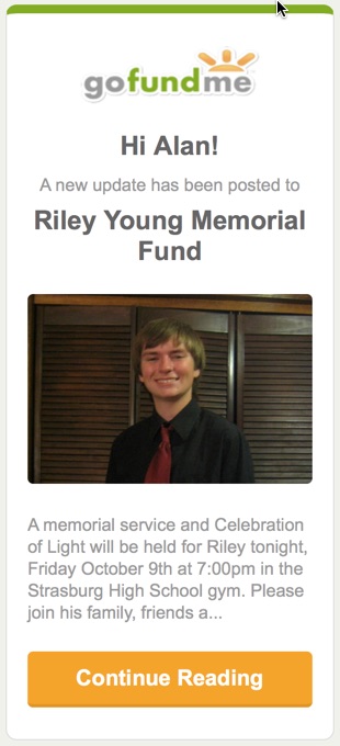 Riley Young memorial service
