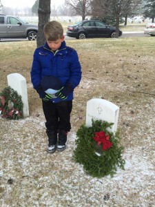 Augie at military graves