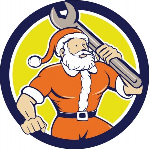 Santa as a mechanic