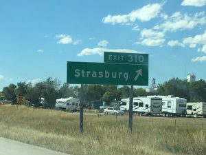 Strasburg exit 310 sign