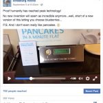 Pancake maker Facebook post